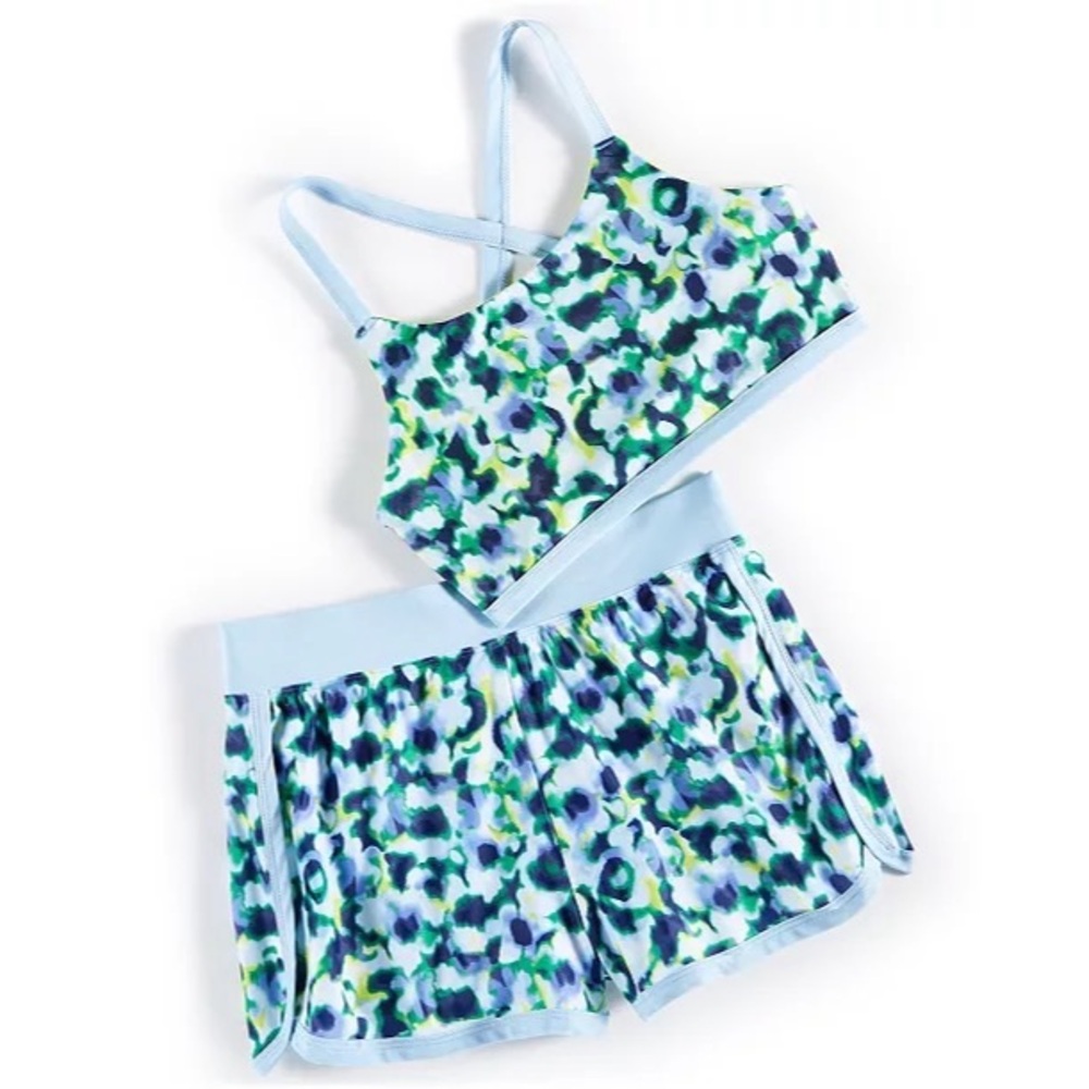 ID‎ Ideology Little Girls Blurred Floral Bikini 2-Pc. Swimwear Set Size Small